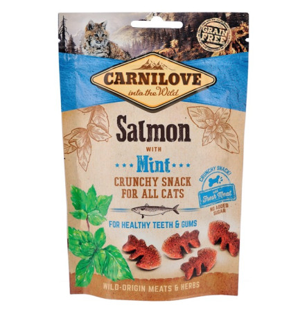 Carnilove Cat Crunchy Snack з лососем і м’ятою для котів 50 г